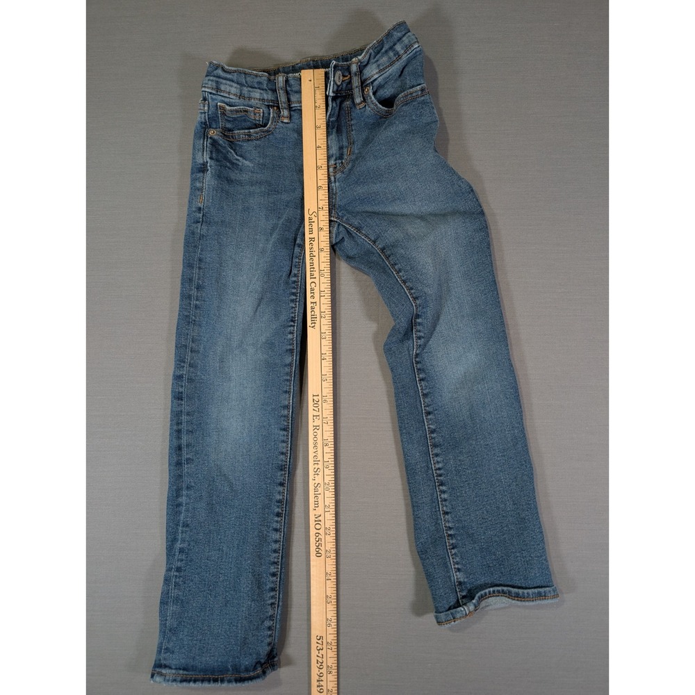 Old Navy Boys Straight Built-In Flex Jeans Medium Wash Size 7 Adjustable Waist - Picture 5 of 6